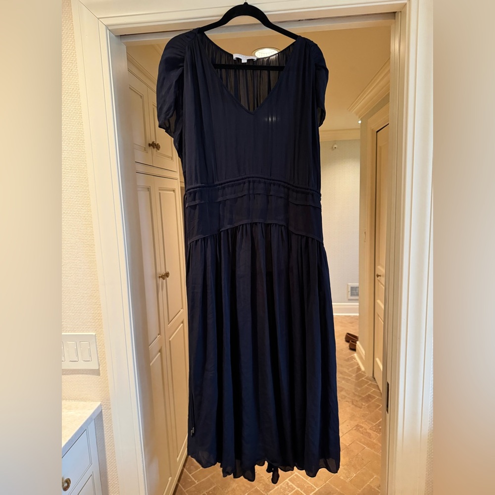 La Ligne Navy Blue Silk Dress